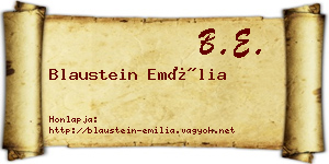 Blaustein Emília névjegykártya