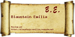 Blaustein Emília névjegykártya